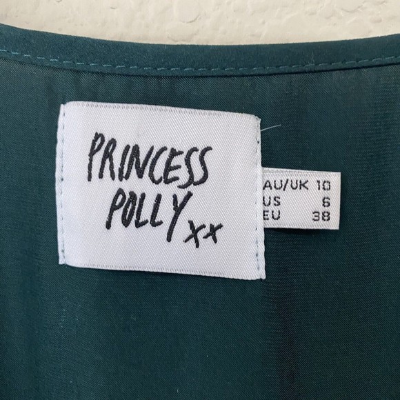 Princess Polly Womens Dress Size 6 Green Layered Tie Front n1 - Picture 7 of 9